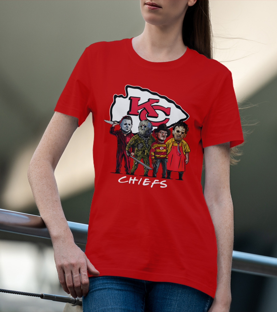 Kansas City Chiefs Halloween Slasher Squad Horror Team T-Shirt