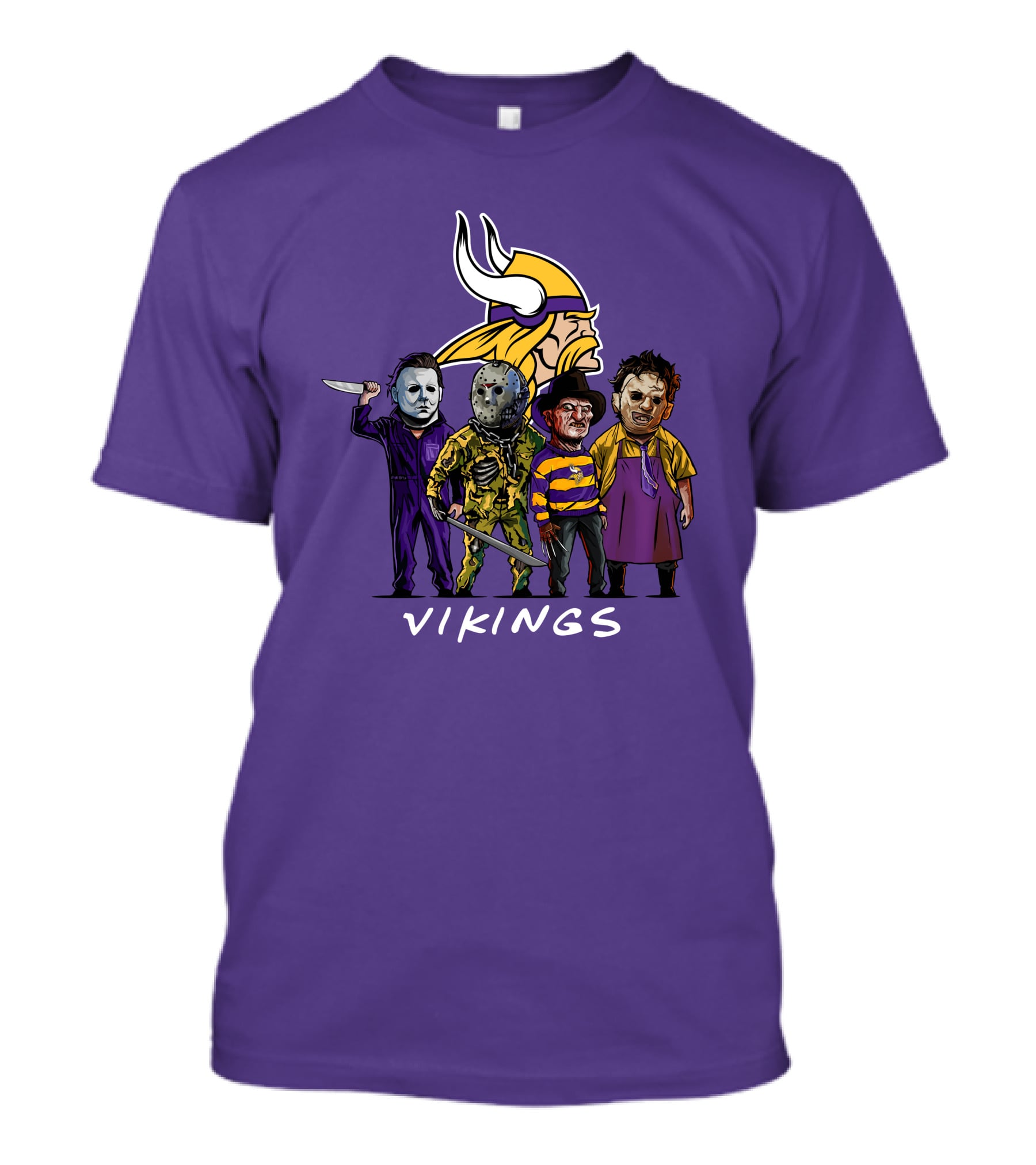 Minnesota Vikings Halloween Horror Icons Team Squad T-Shirt