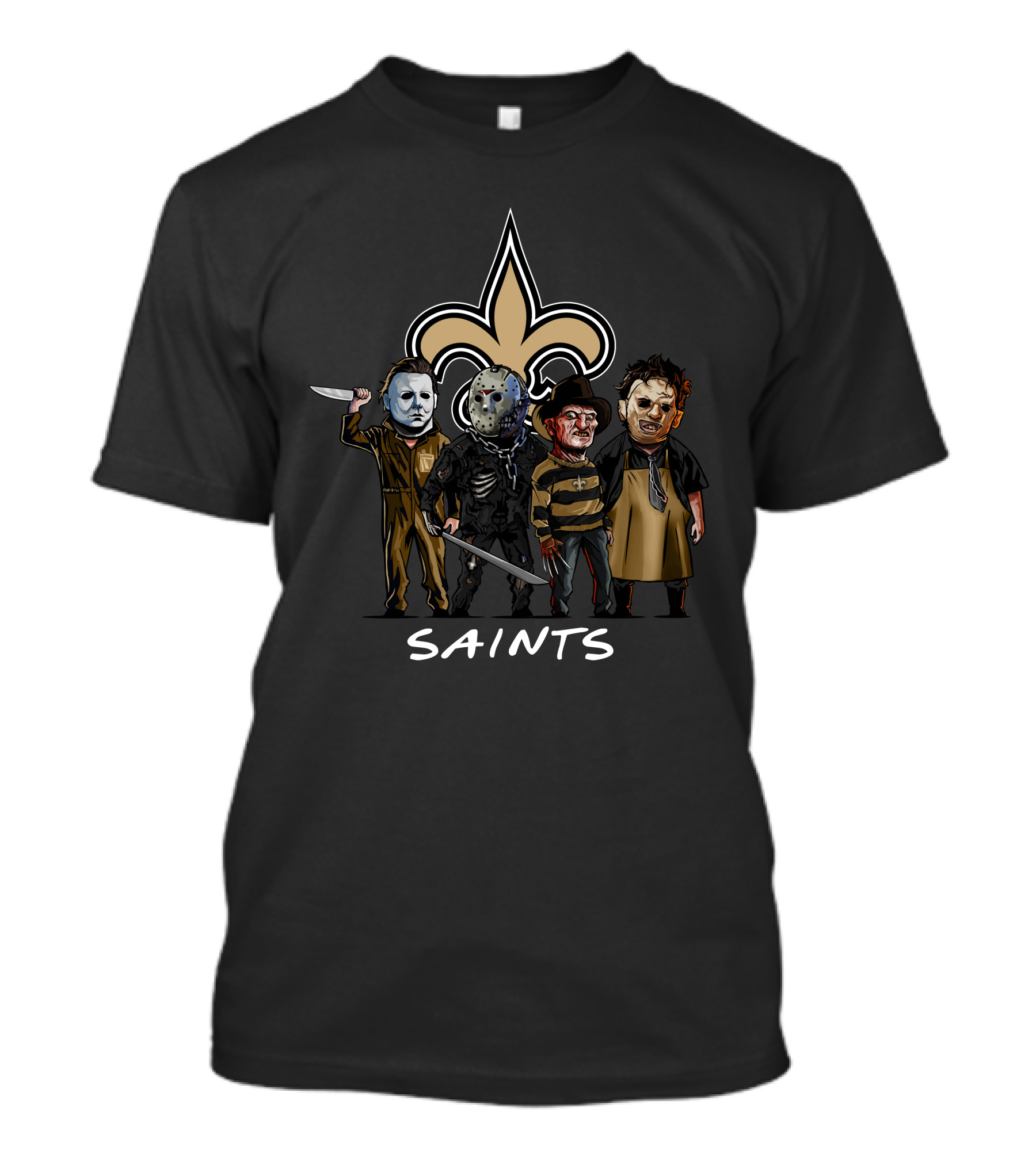 New Orleans Saints Halloween Slasher Squad Character Mashup T-Shirt