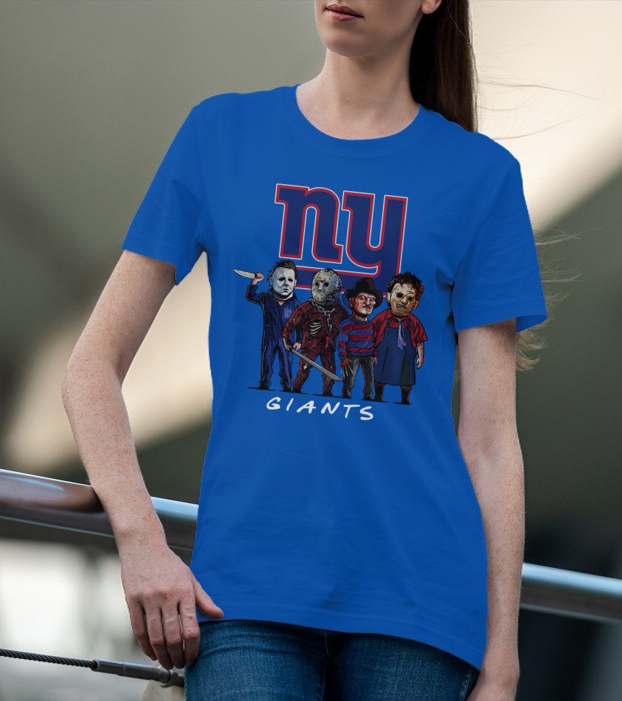 New York Giants Halloween Slasher Squad With Iconic Horror Characters T-Shirt