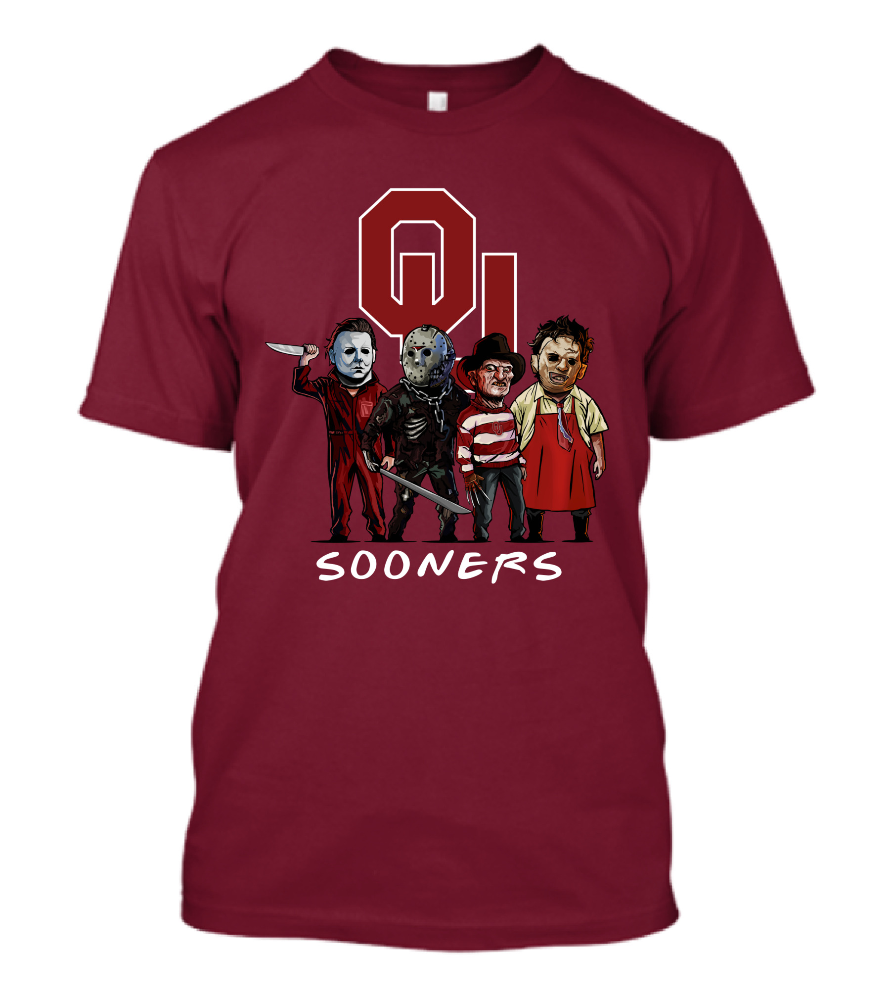 Oklahoma Sooners Halloween Slasher Squad Horror Icons T-Shirt