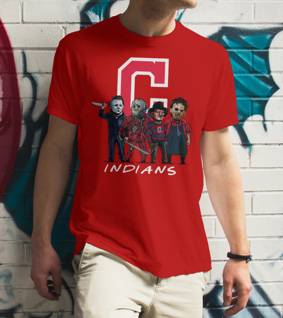 Cleveland Indians Halloween Horror Icons Slashers Crossover T-Shirt