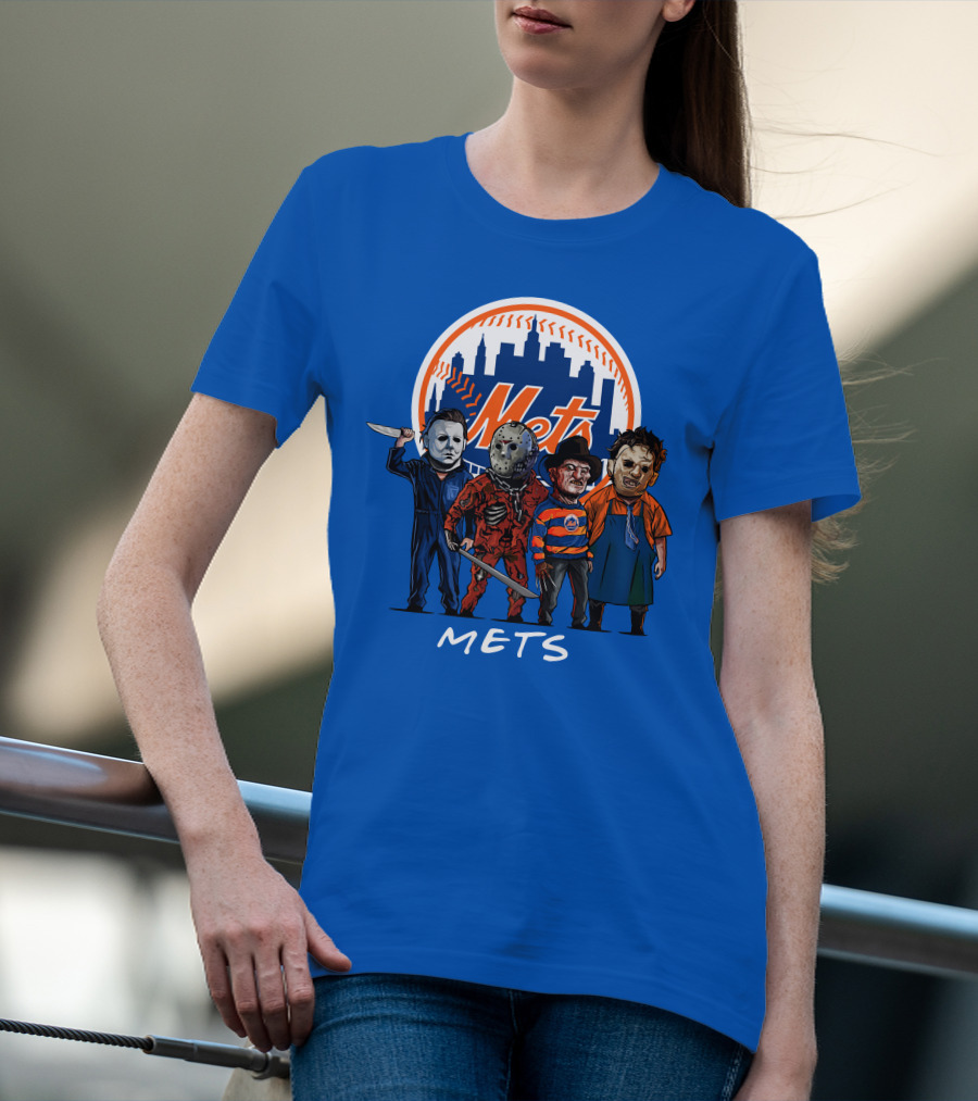 New York Mets Halloween The Slasher Squad Mets Team Characters T-Shirt