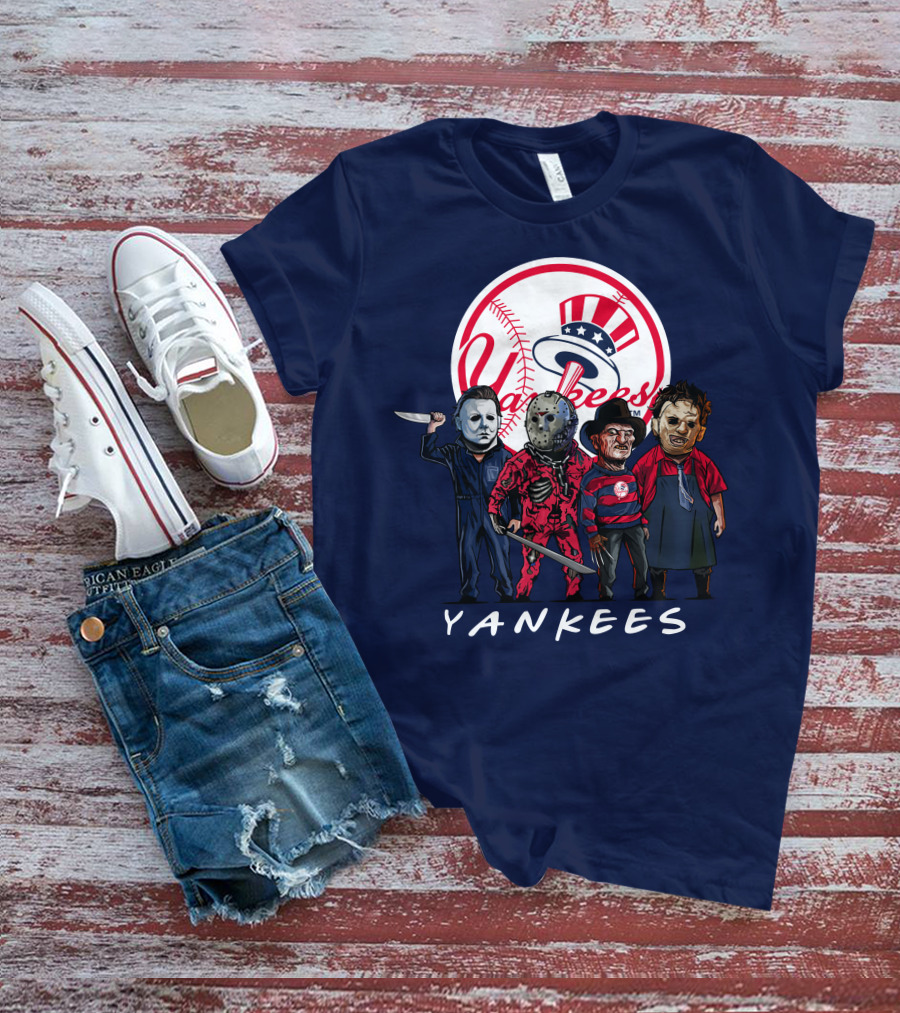 Yankees Halloween The Slasher Squad Teams Yankees T-Shirt