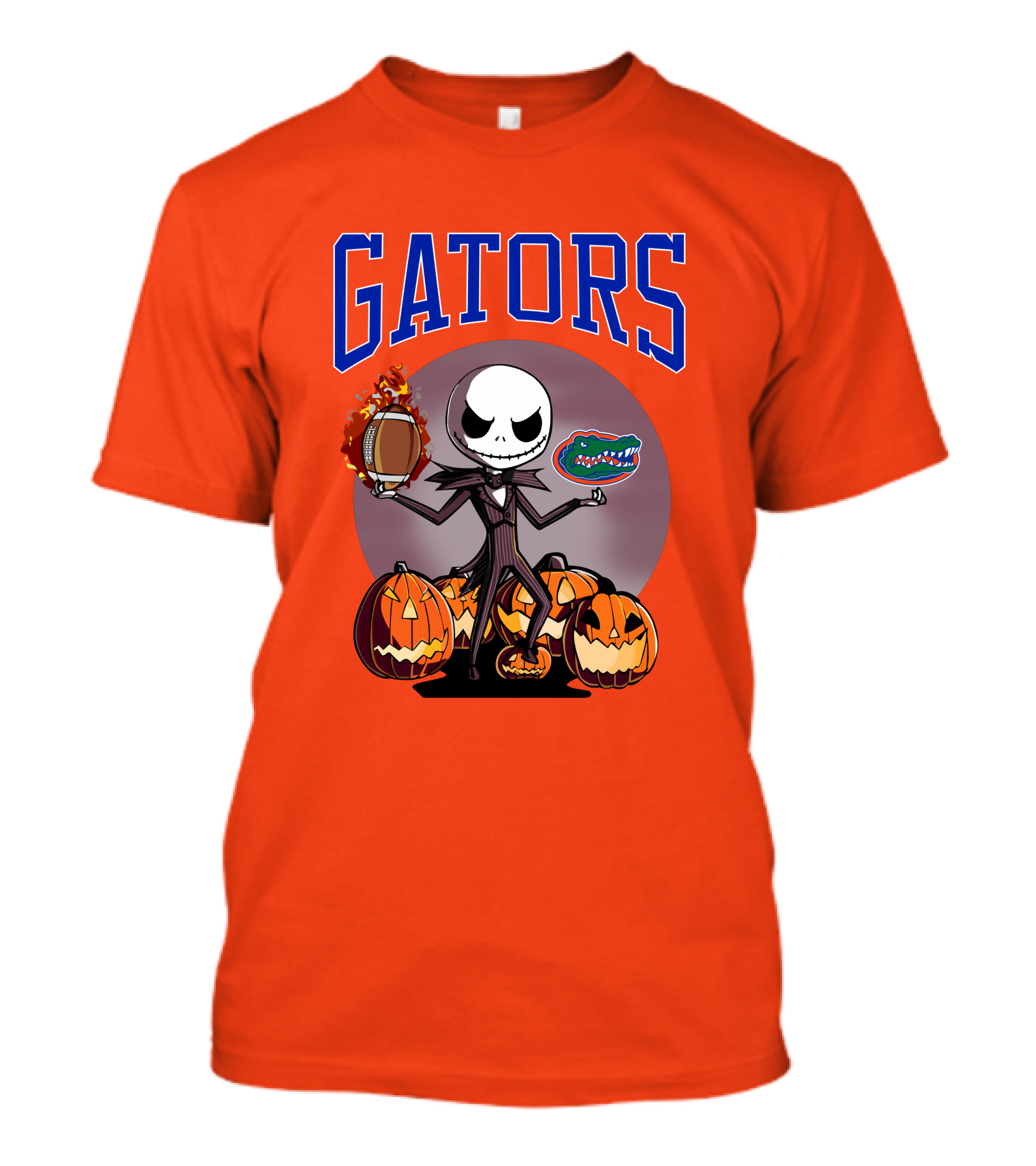 Gators Jack Skellington Florida Halloween Football Pumpkins T-Shirt