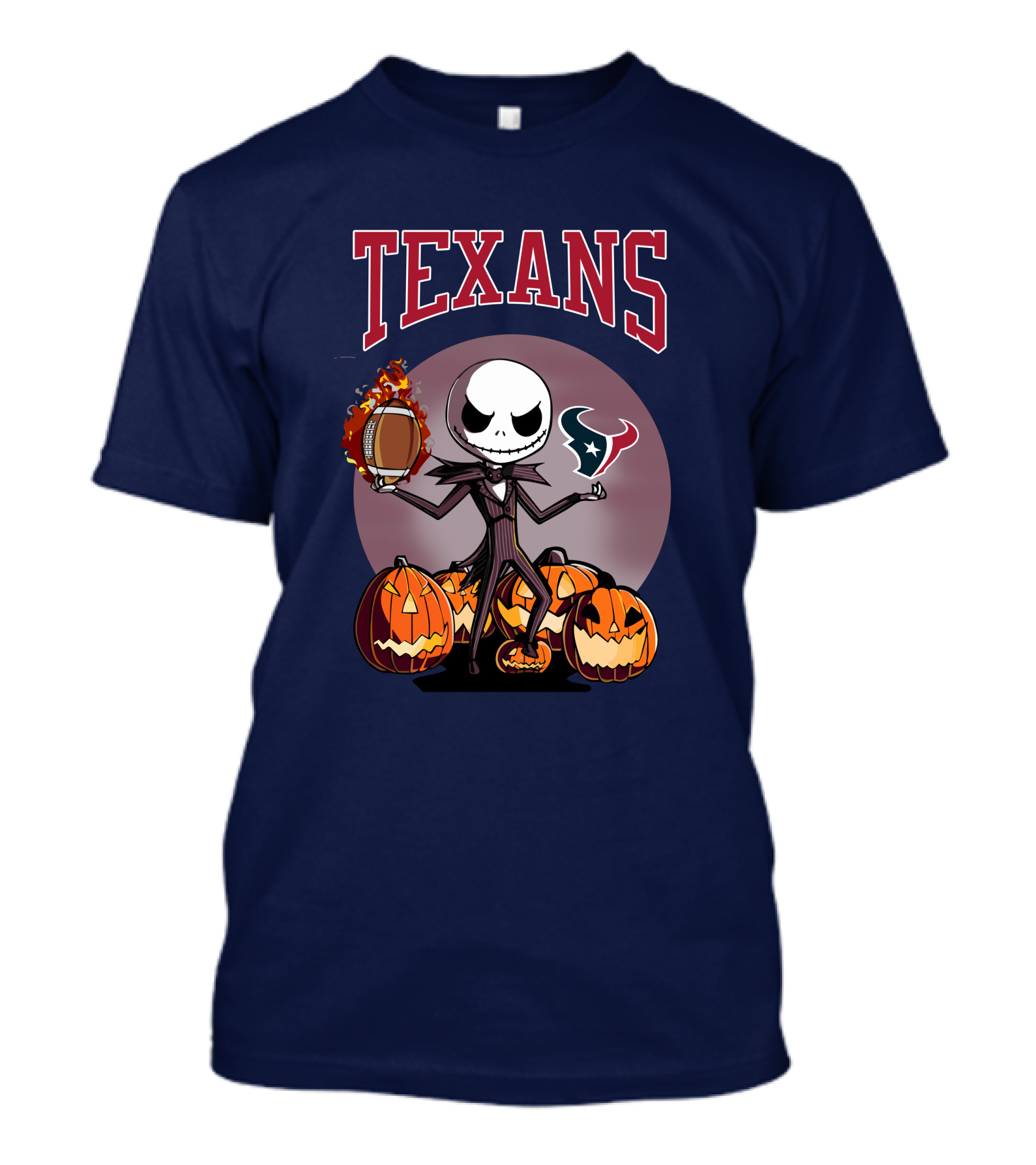 Texans Halloween Jack Skellington Football Pumpkins T-Shirt