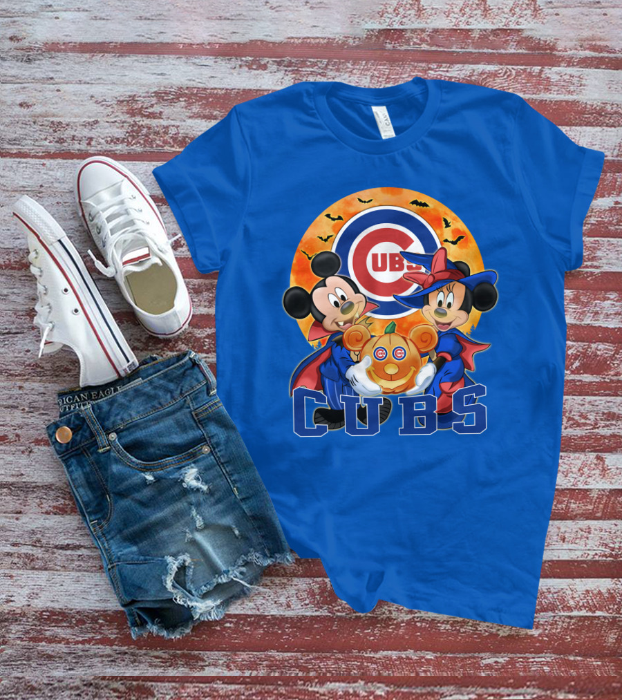 Chicago Cubs Mickey Mouse Minnie Mouse Halloween Pumpkin Magic T-Shirt