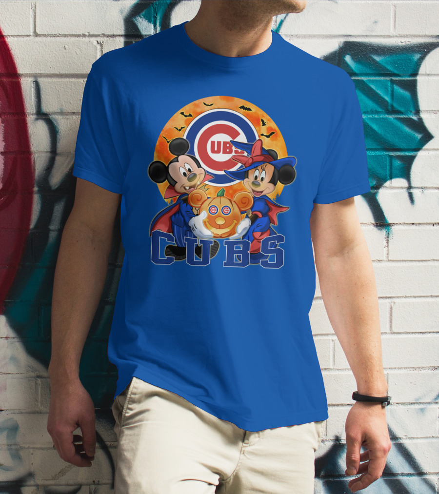 Chicago Cubs Mickey Mouse Minnie Mouse Halloween Pumpkin Magic T-Shirt