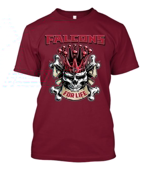 Falcons Skull King Crowned With Bones For Life T-Shirt