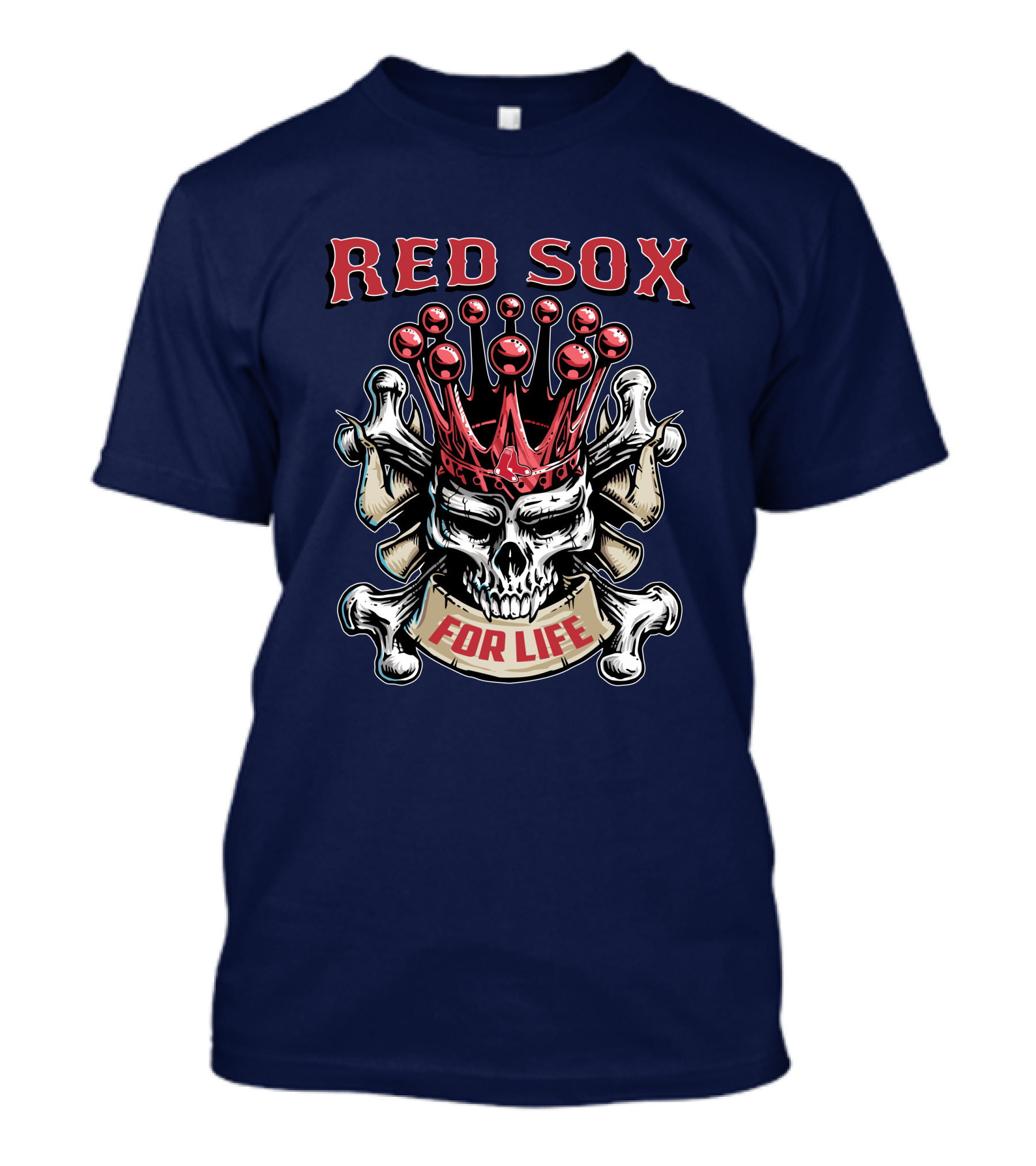 Red Sox Skull King For Life T-Shirt