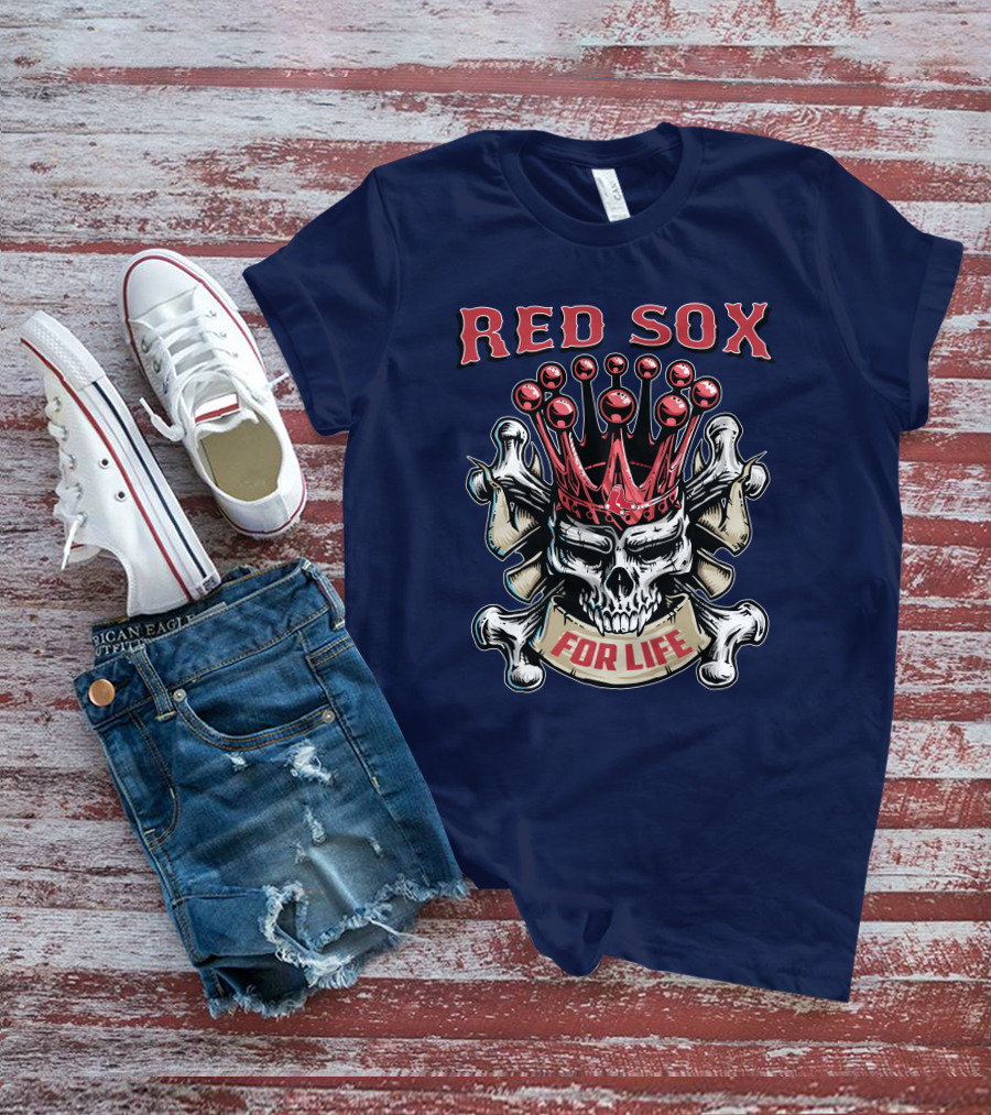 Red Sox Skull King For Life T-Shirt
