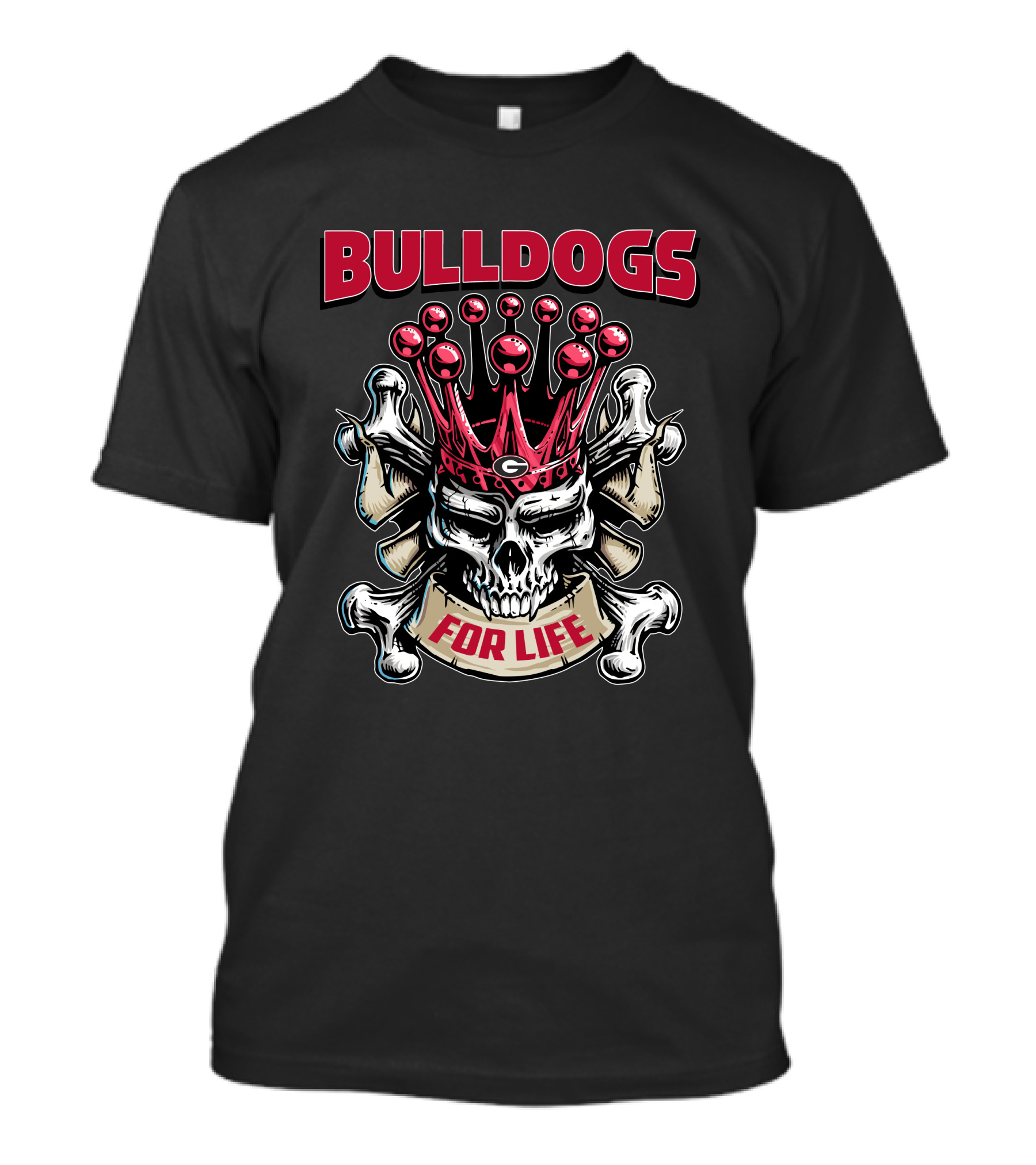 Bulldogs Skull King For Life T-Shirt