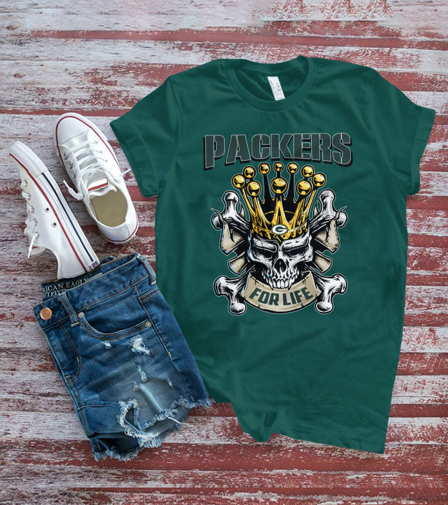 Packers Skull King Crown For Life T-Shirt