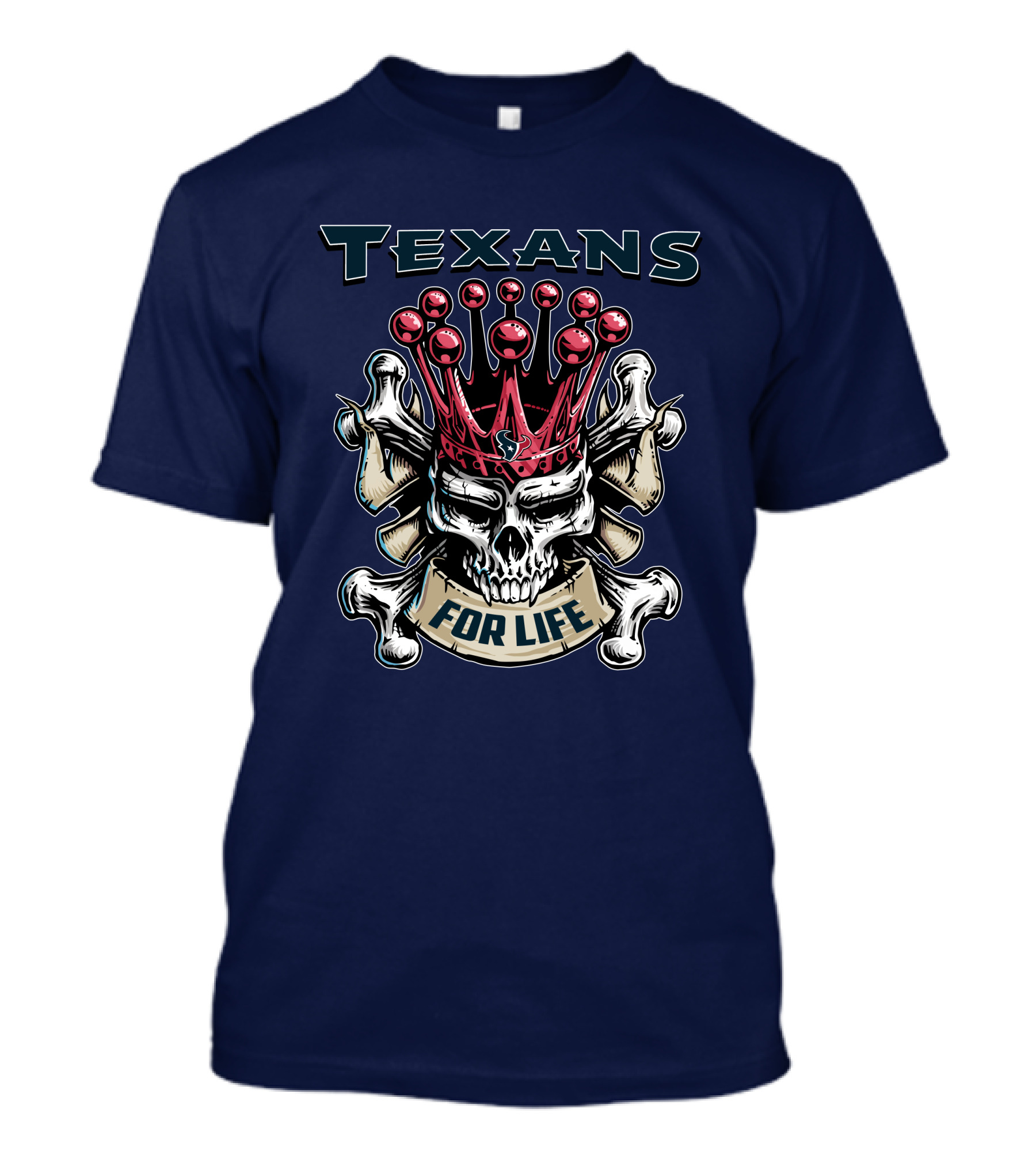 Texans Skull King For Life T-Shirt