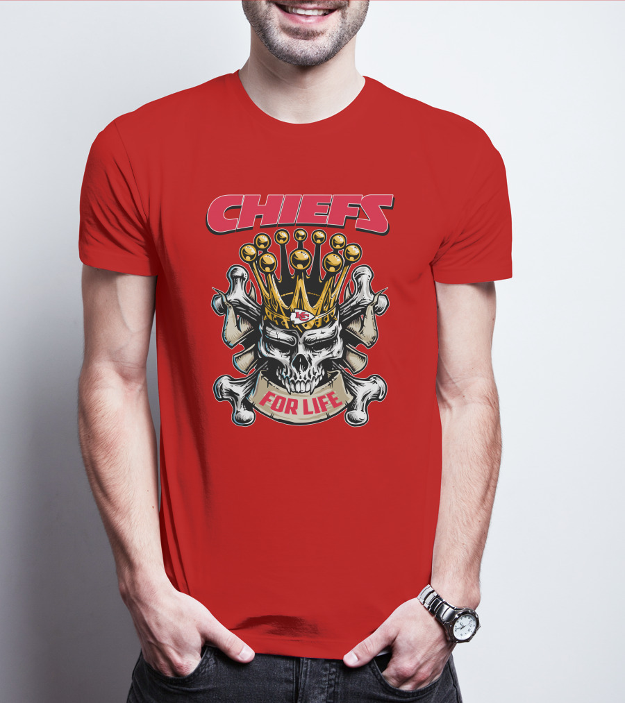 Chiefs Skull King Crown For Life T-Shirt
