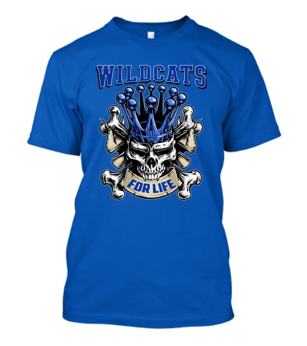Wildcats For Life Skull King Kentucky Wildcats T-Shirt