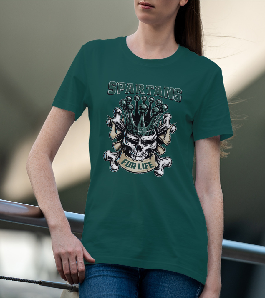 Spartans Skull King Michigan State For Life T-Shirt