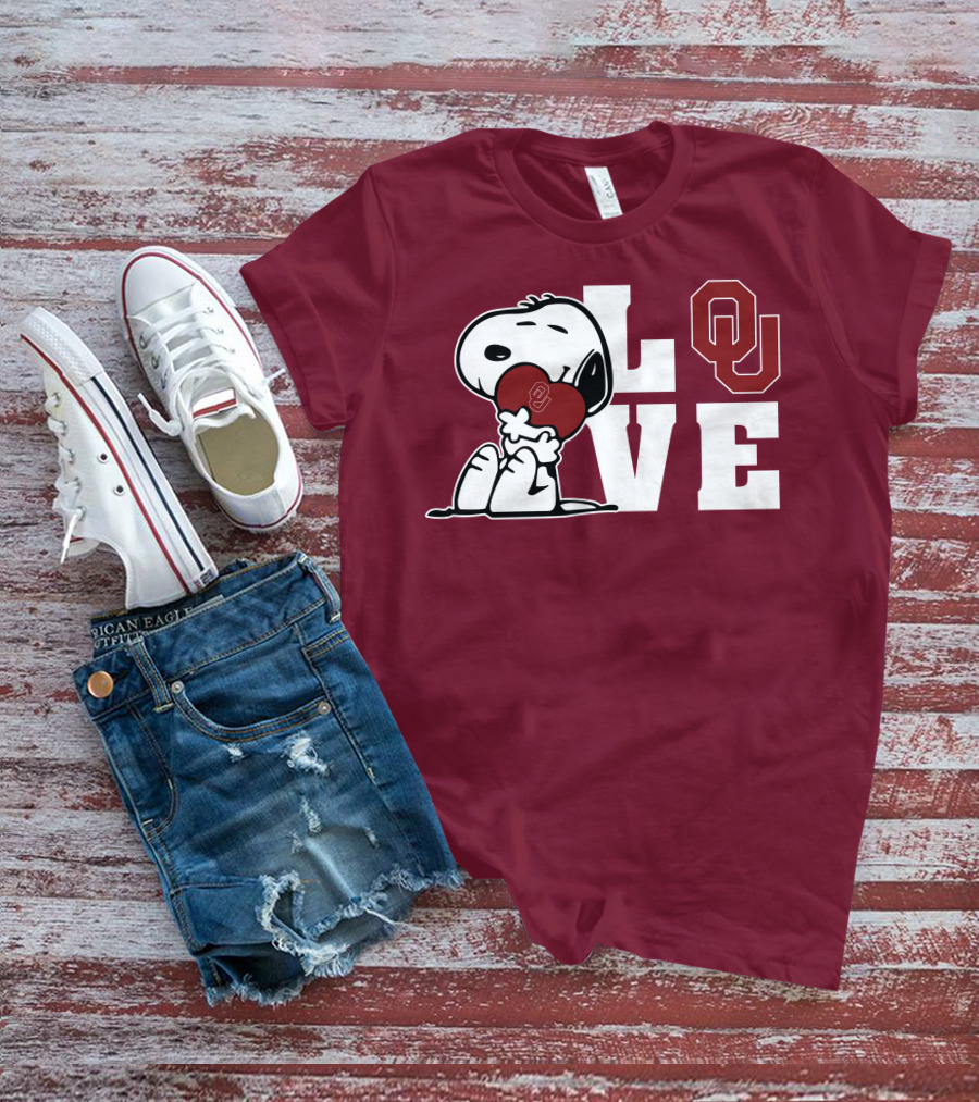 Snoopy Love Ou Oklahoma Sooners T-Shirt