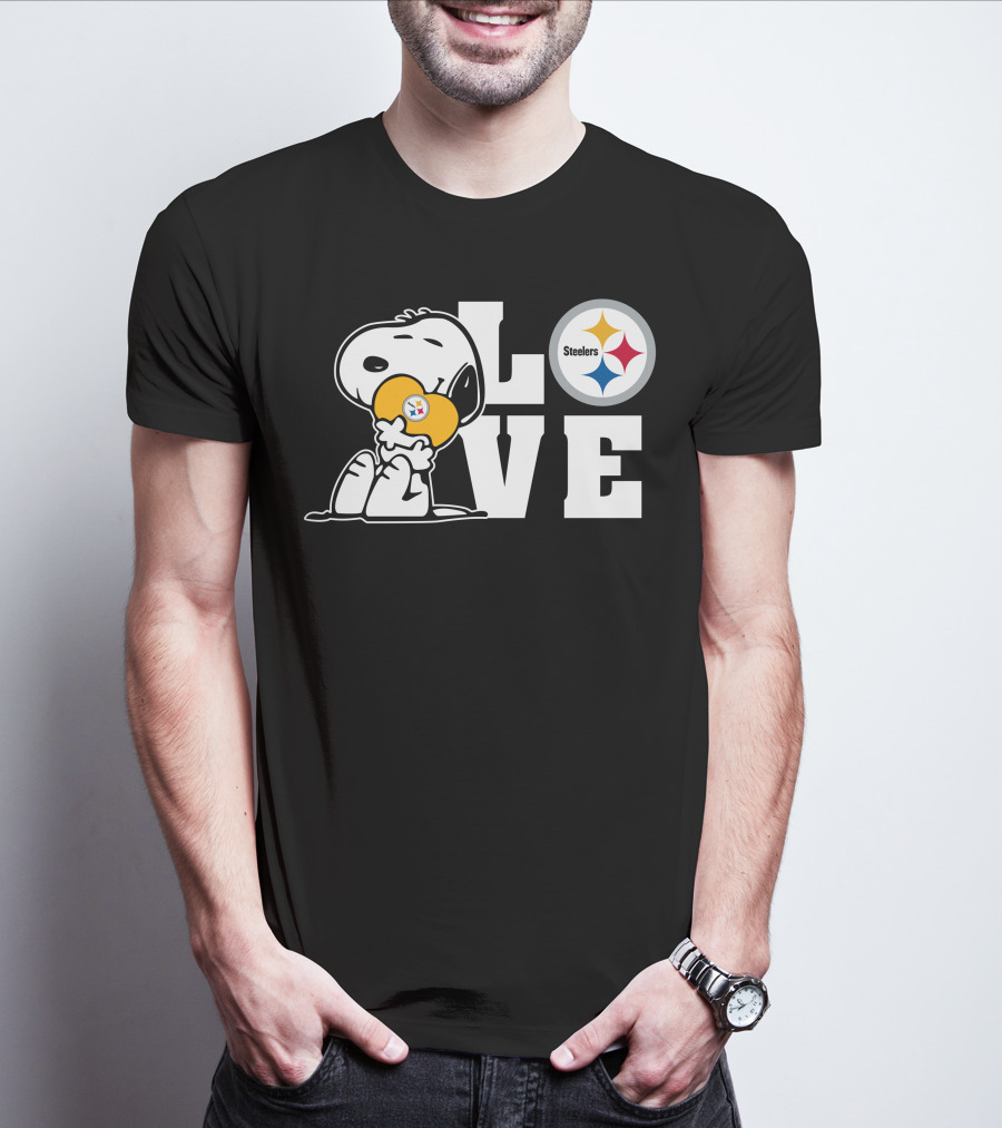 Snoopy Love Pittsburgh Steelers Football Fans T-Shirt