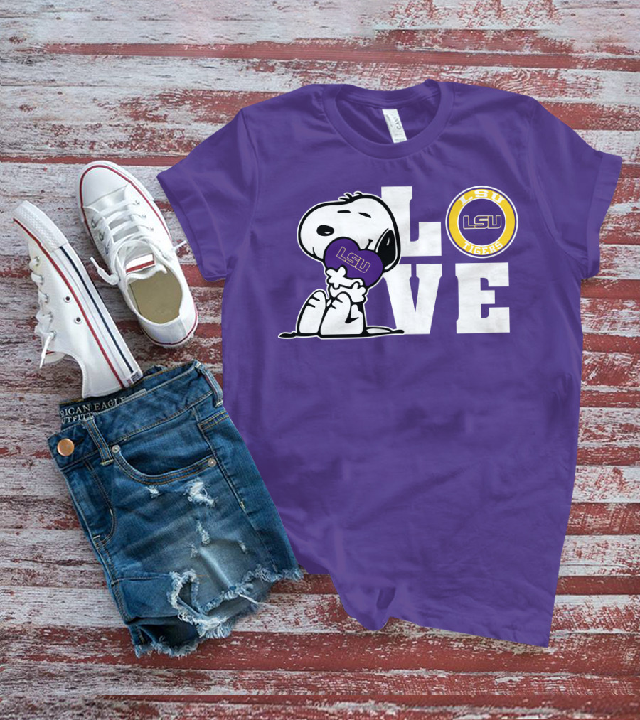 Snoopy Love LSU Tigers LSU T-Shirt
