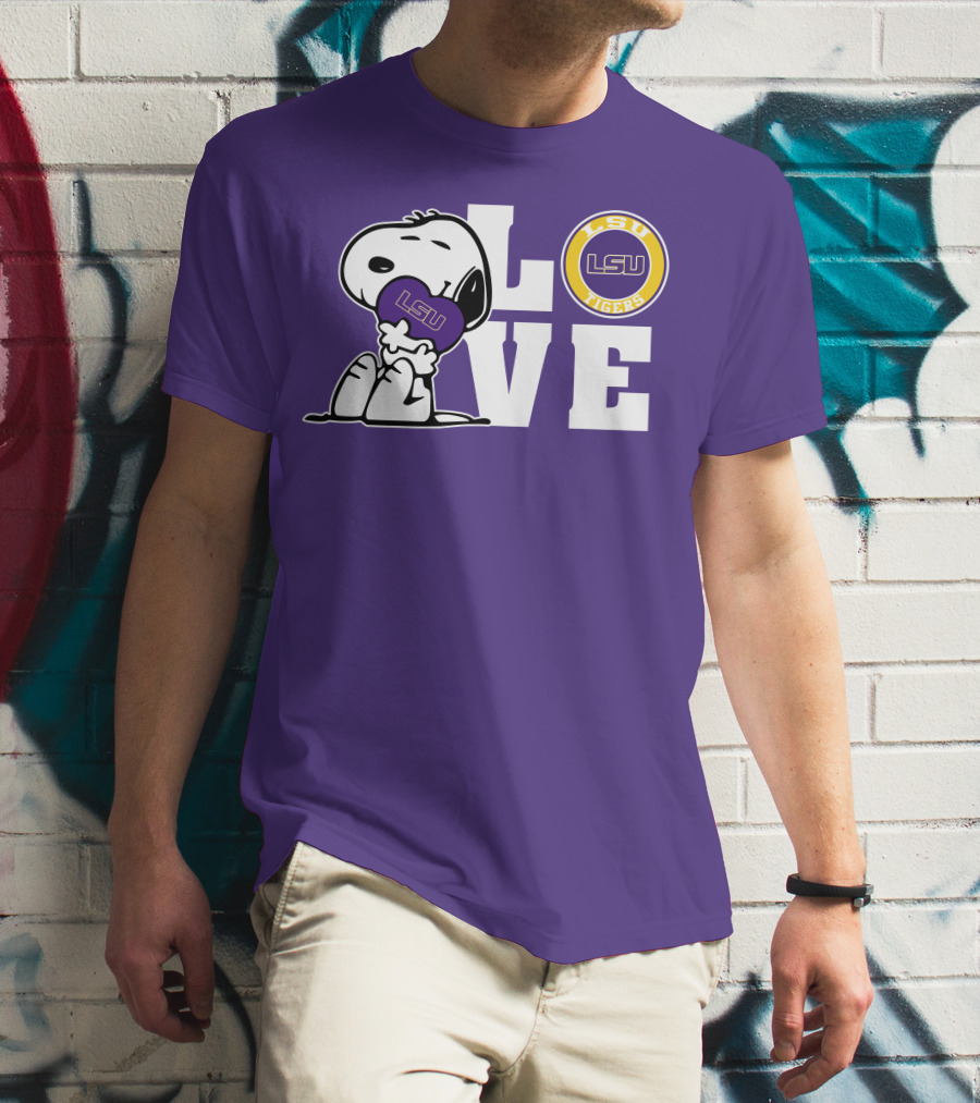 Snoopy Love LSU Tigers LSU T-Shirt