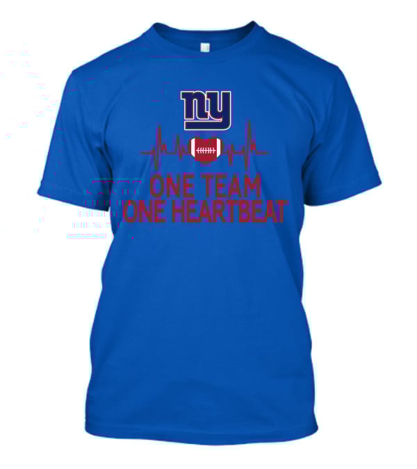 New York Giants NY One Team One Heartbeat Football Heartbeat Line T-Shirt