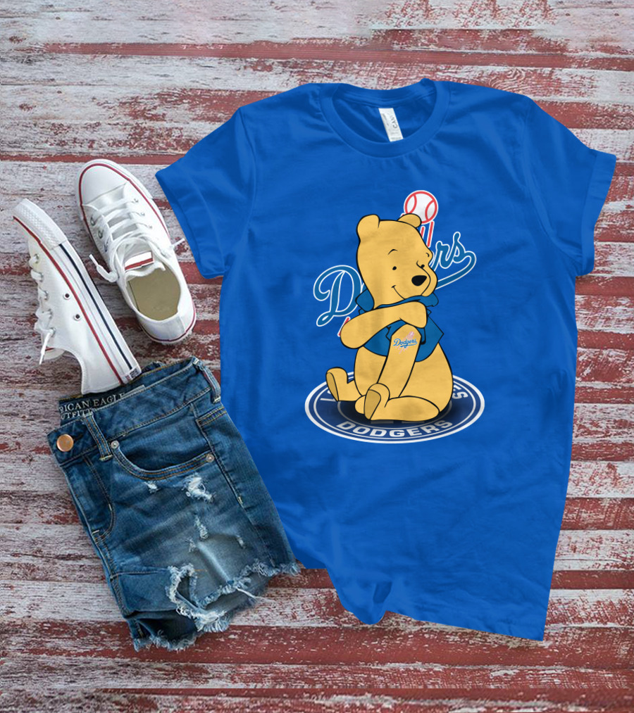 Dodgers Baseball Winnie The Pooh Los Angeles Dodgers T-Shirt