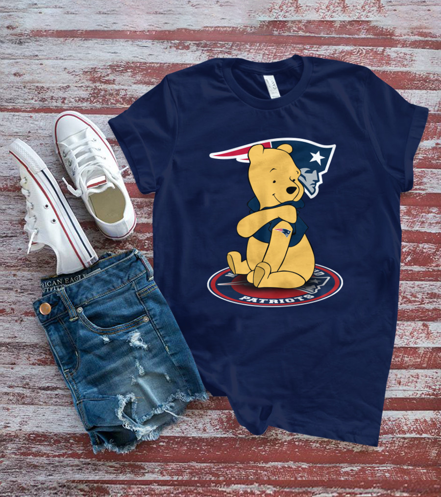New England Patriots Winnie The Pooh Logo With Patriots Emblem T-Shirt