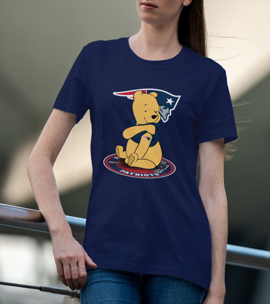 New England Patriots Winnie The Pooh Logo With Patriots Emblem T-Shirt