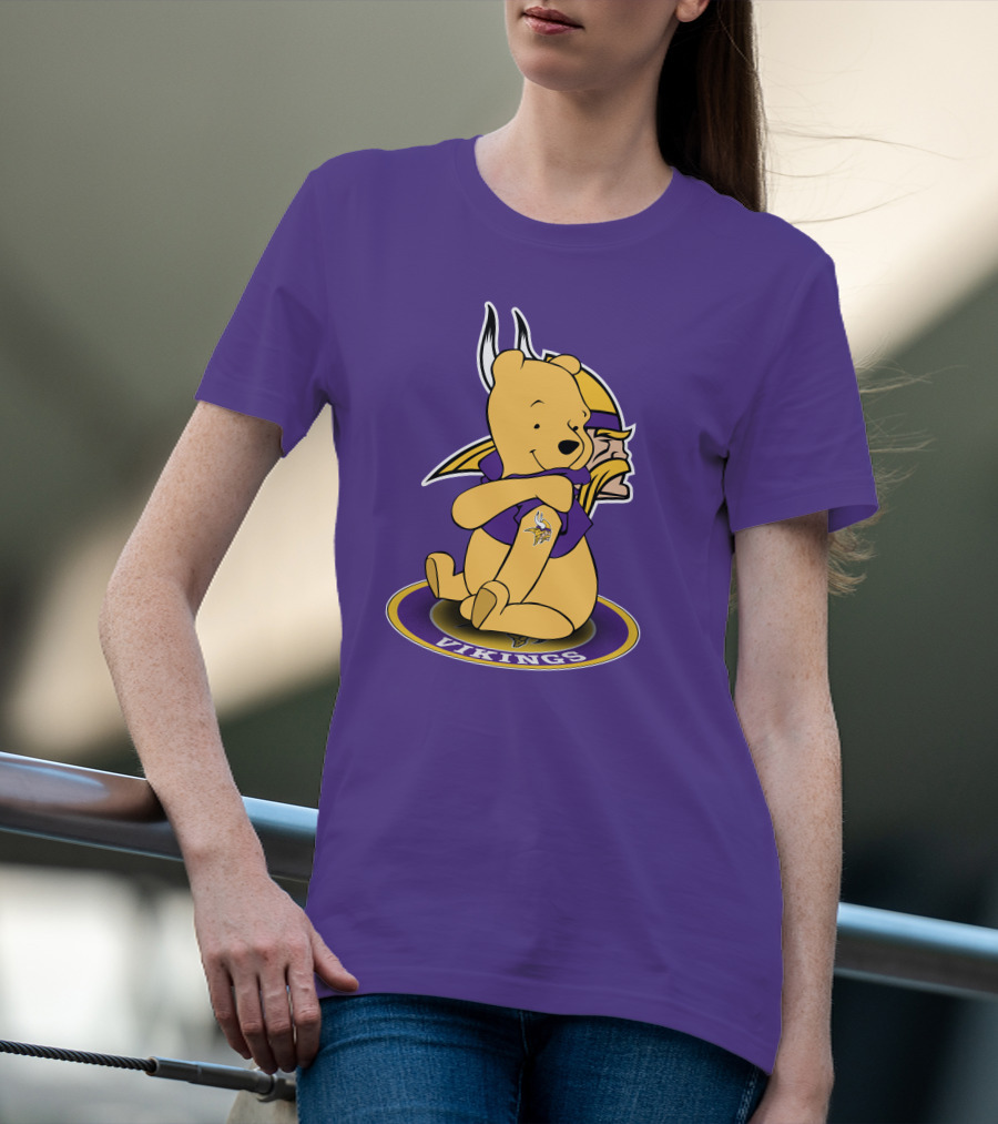 Winnie The Pooh Minnesota Vikings Crossover Fans T-Shirt