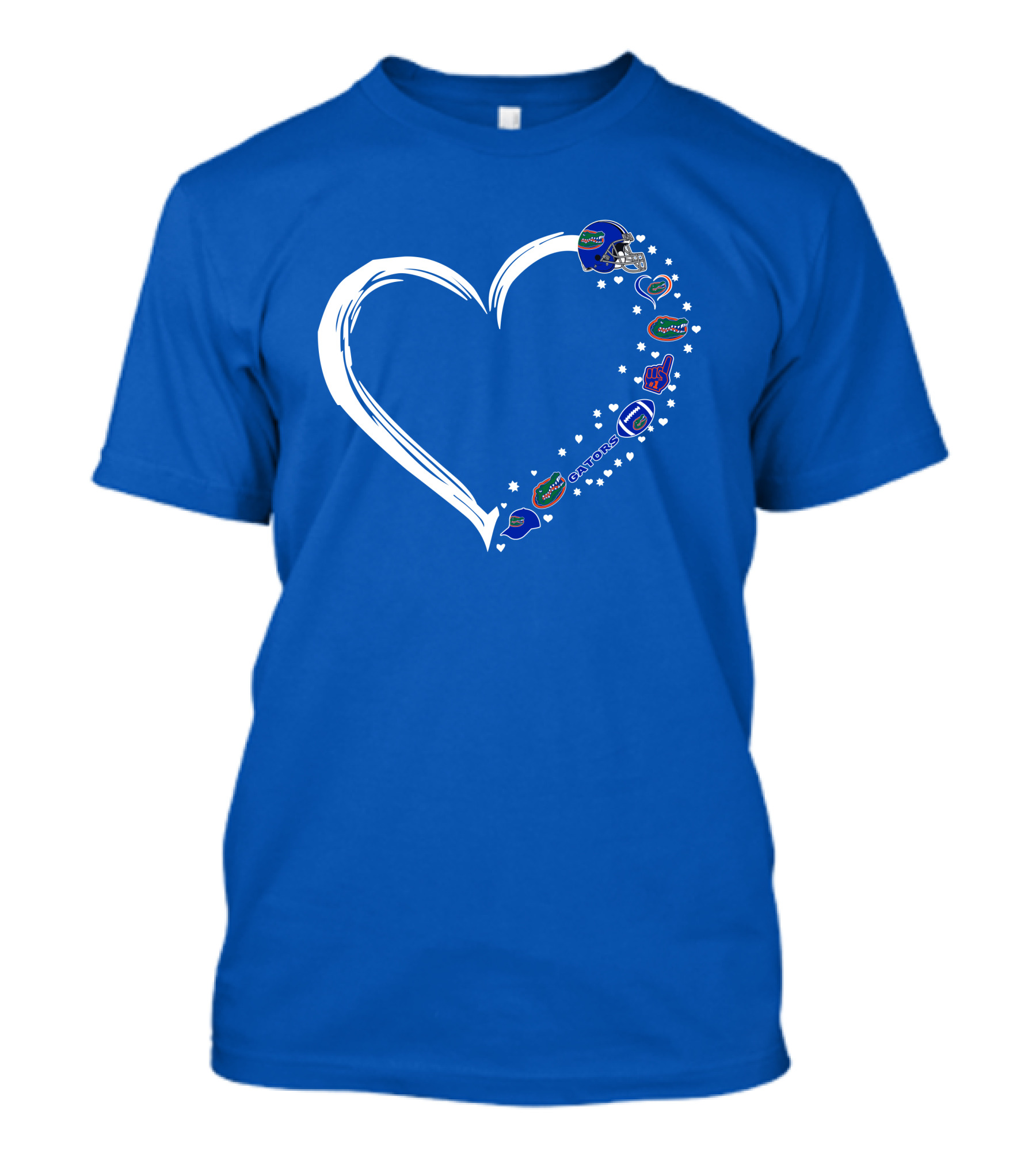 Florida Gators Love Heart Helmet Fan Symbols T-Shirt