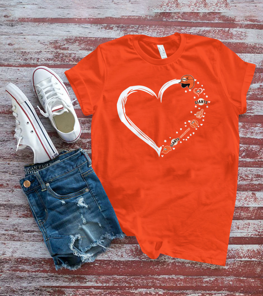 San Francisco Giants Heart Love Stars Giants Baseball Fan Giants Hat T-Shirt