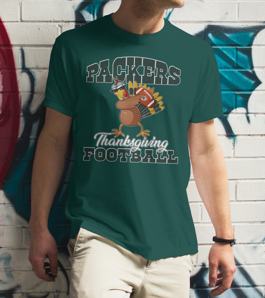 Packers Thanksgiving Football Turkey With Sunglasses T-Shirt