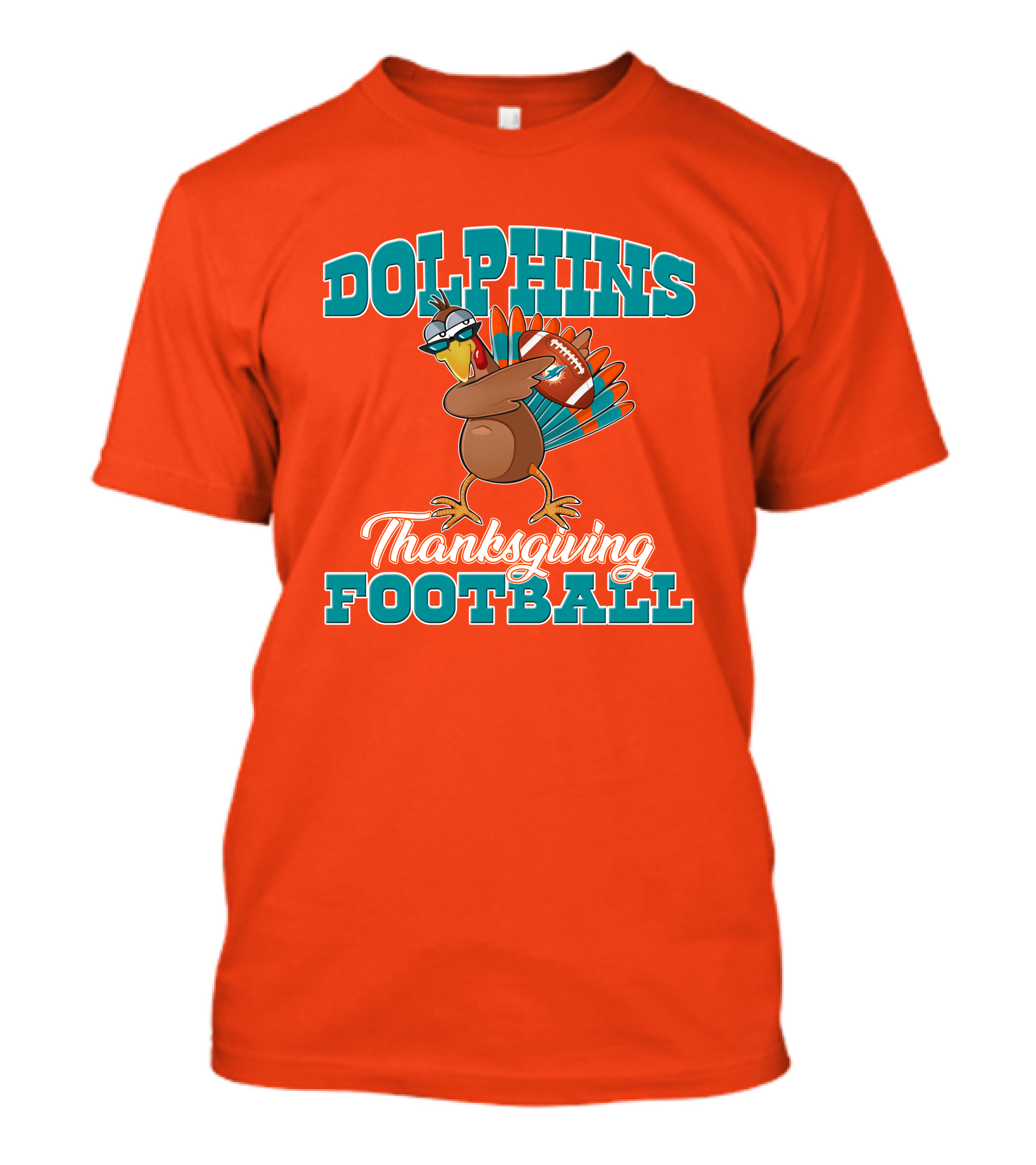 Dolphins Thanksgiving Football Turkey T-Shirt