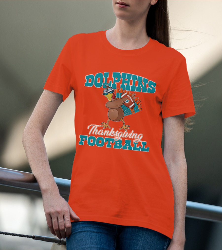 Dolphins Thanksgiving Football Turkey T-Shirt