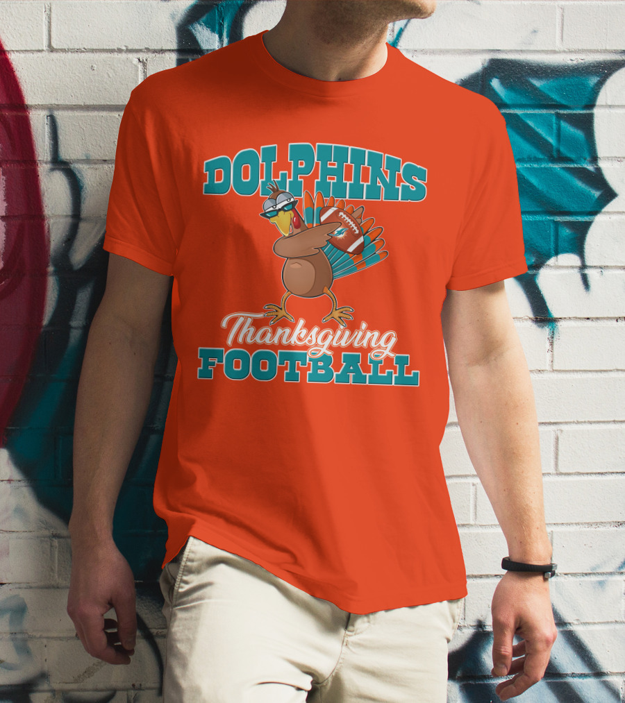 Dolphins Thanksgiving Football Turkey T-Shirt