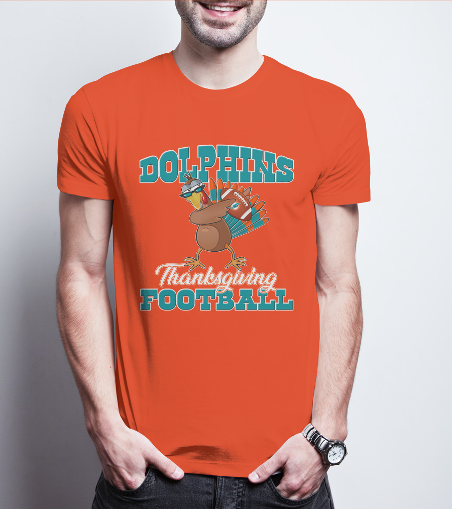 Dolphins Thanksgiving Football Turkey T-Shirt