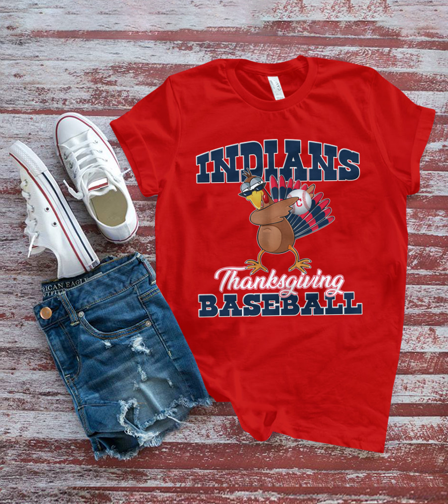 Indians Thanksgiving Baseball Turkey T-Shirt