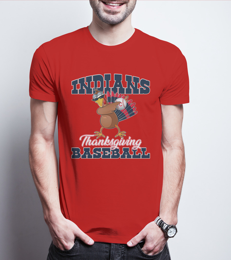 Indians Thanksgiving Baseball Turkey T-Shirt