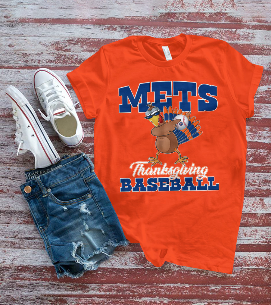 Mets Thanksgiving Baseball Turkey T-Shirt