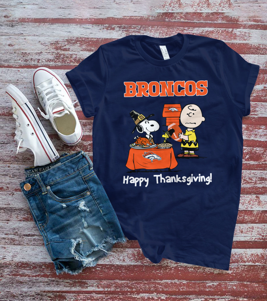 Broncos Snoopy Charlie Brown Thanksgiving T-Shirt