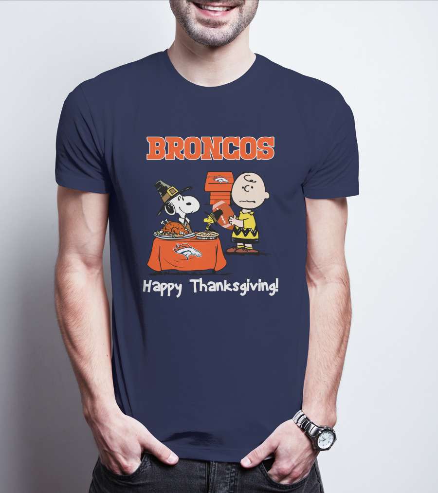 Broncos Snoopy Charlie Brown Thanksgiving T-Shirt