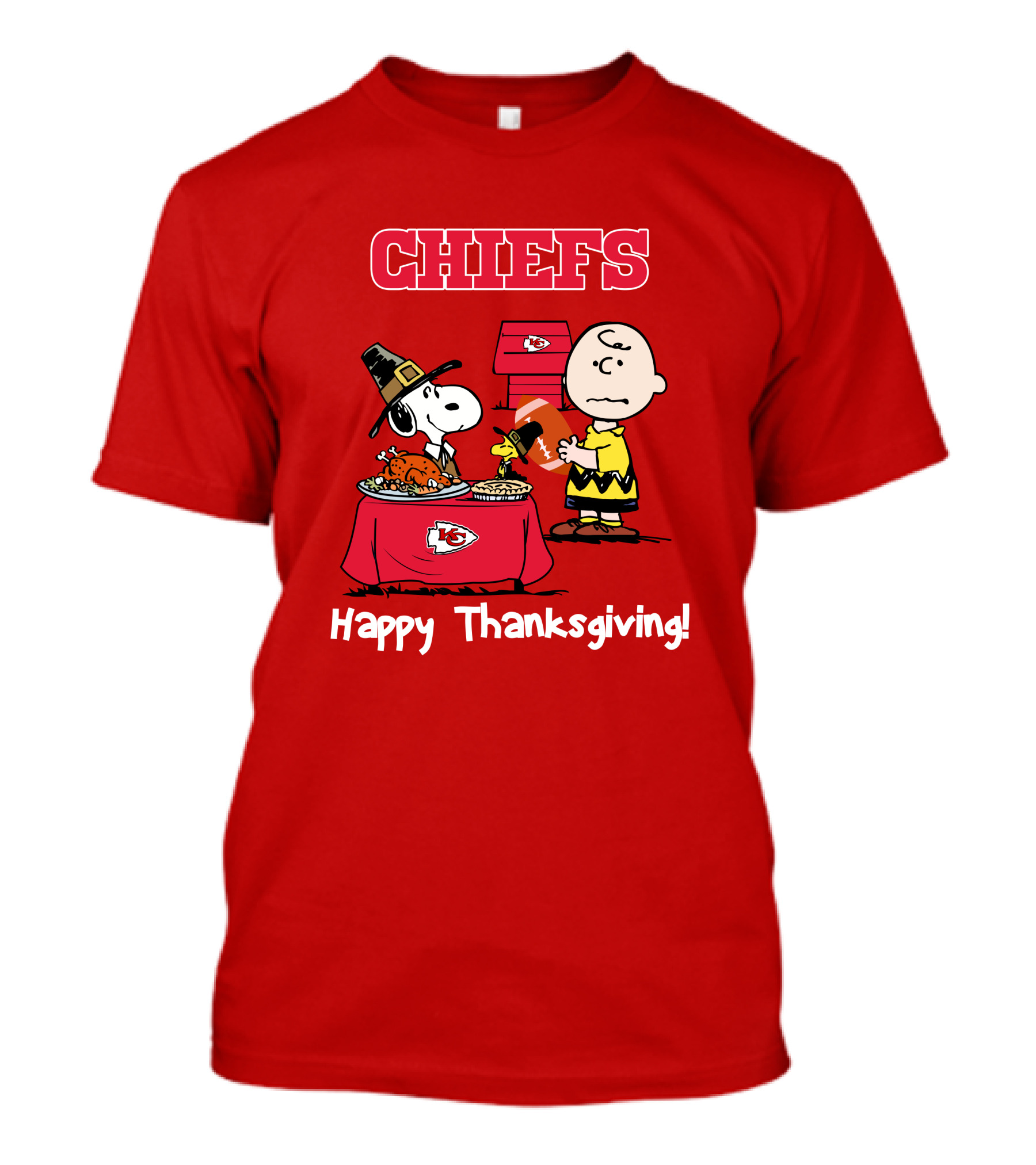Chiefs Snoopy Charlie Brown Thanksgiving Kansas City Football T-Shirt