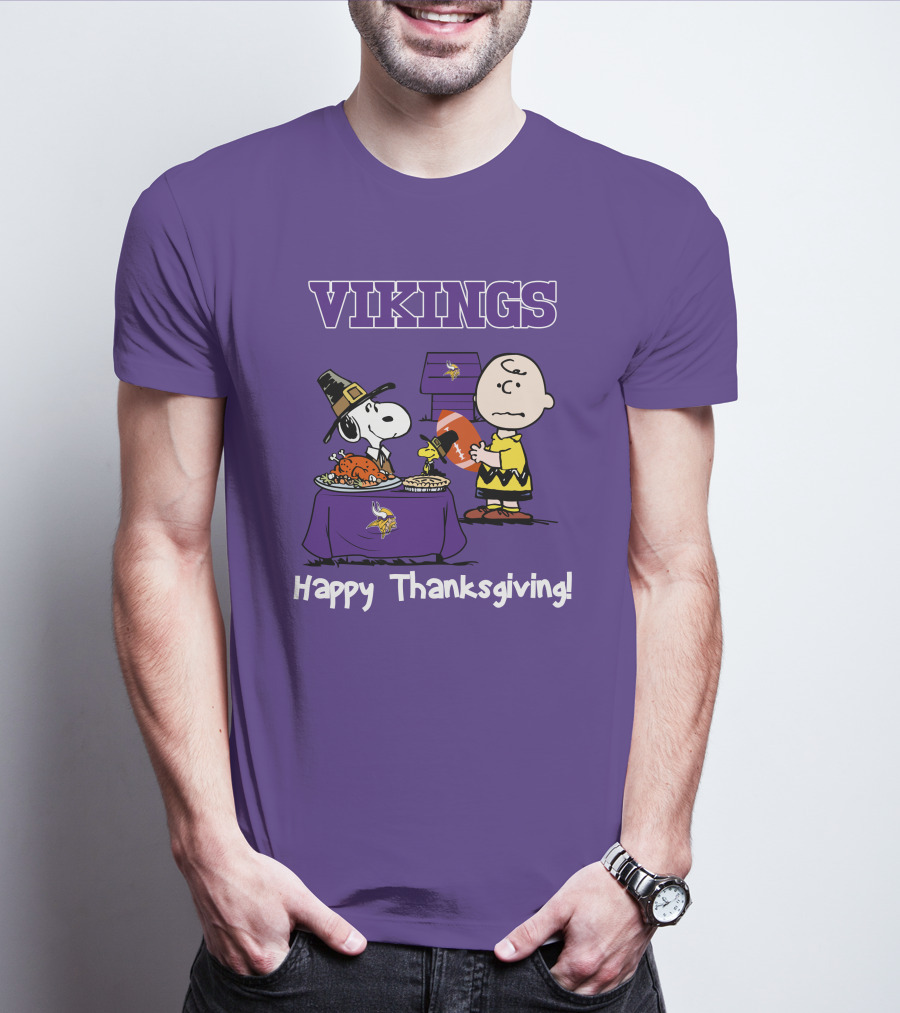 Vikings Snoopy Charlie Brown Thanksgiving Football Minnesota T-Shirt