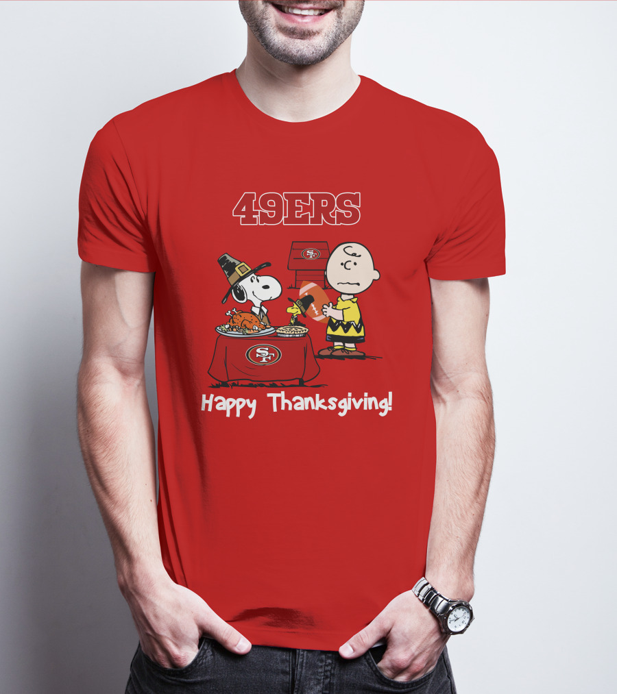 49ers Snoopy And Charlie Brown Thanksgiving T-Shirt