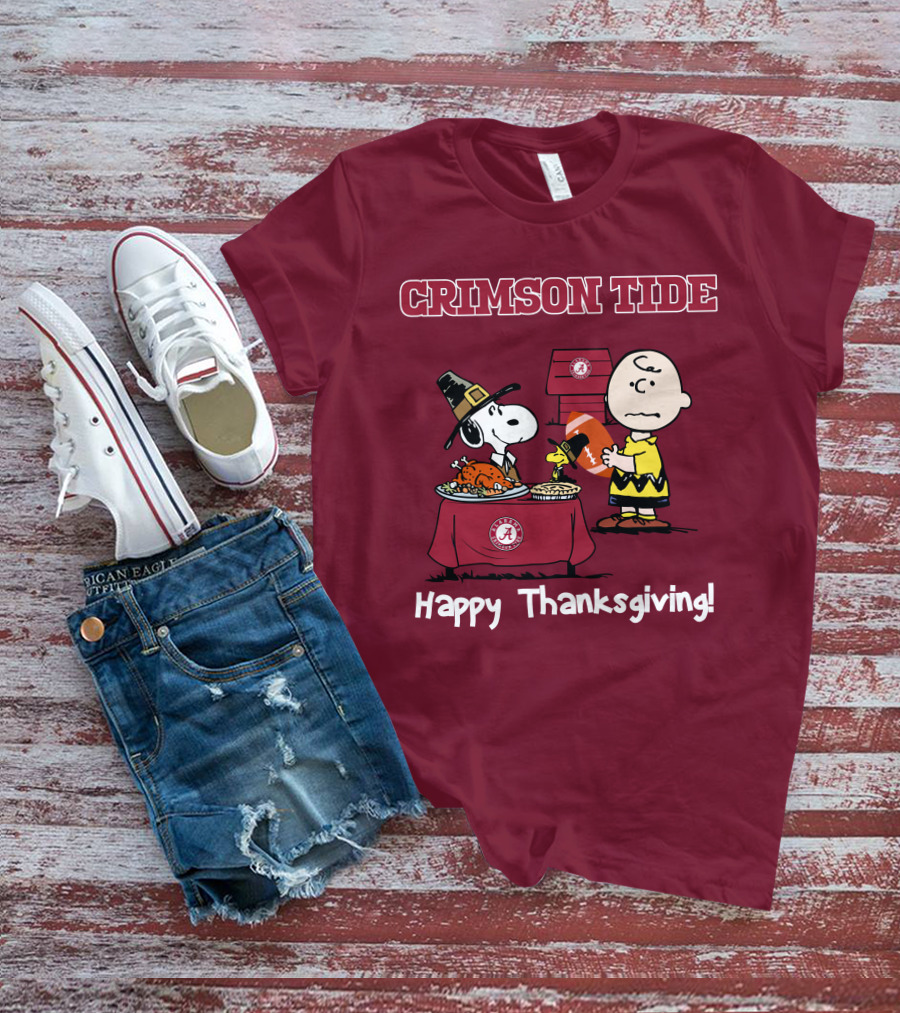 Crimson Tide Snoopy And Charlie Brown Thanksgiving T-Shirt
