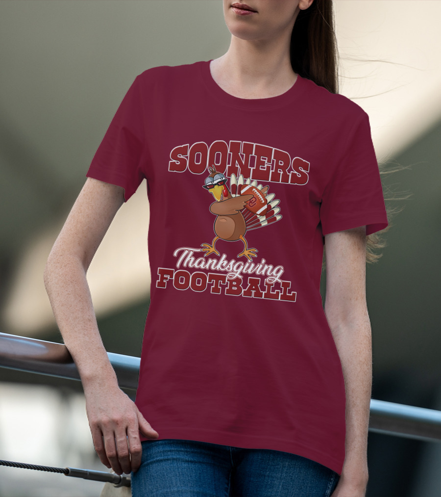 Sooners Thanksgiving Football Turkey In Sunglasses T-Shirt