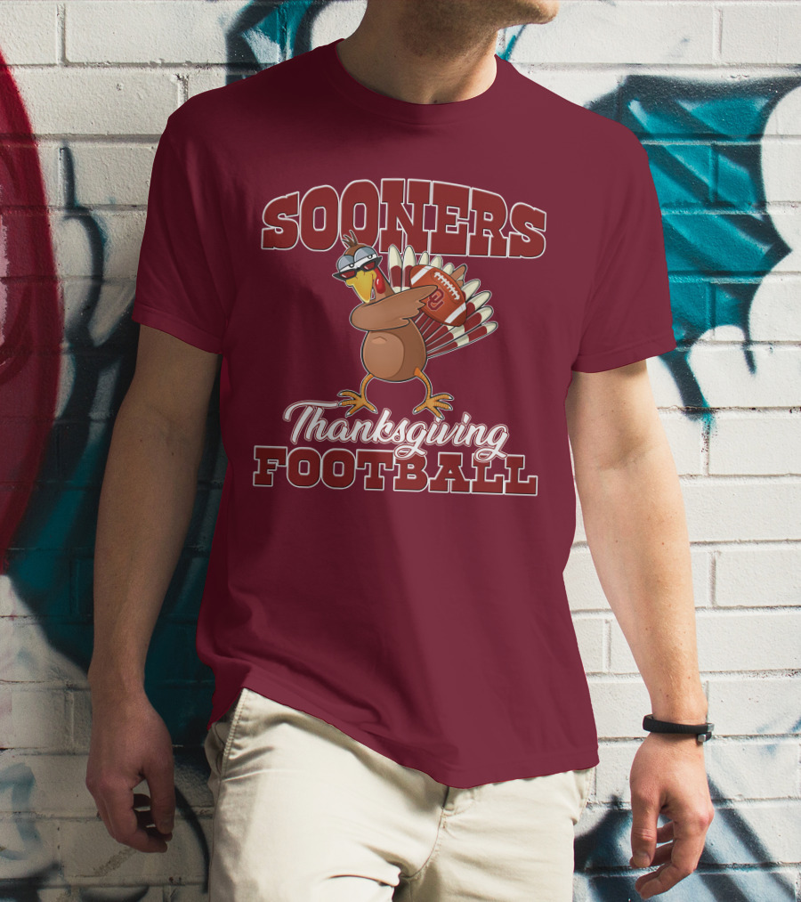 Sooners Thanksgiving Football Turkey In Sunglasses T-Shirt
