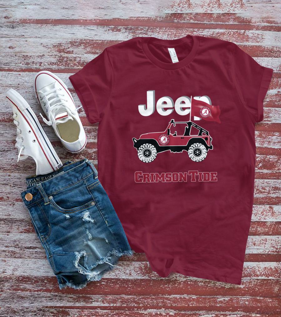 Jeep Alabama Crimson Tide Flag T-Shirt