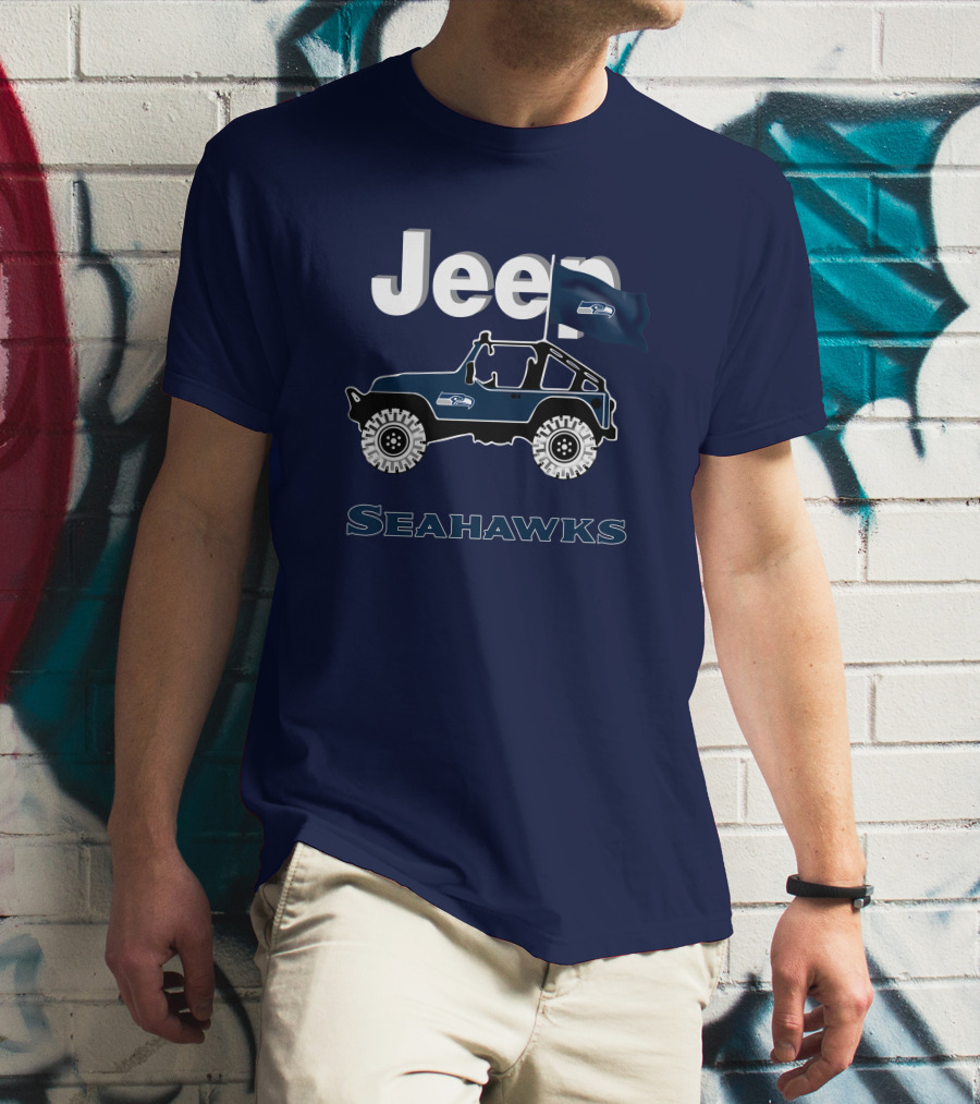 Jeep Seattle Seahawks Graphic Flag T-Shirt